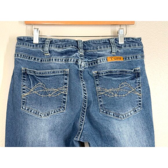 Cowgirl Tuff Co. Womens Distressed Blue Denim Jeans Size W33 L33 western bootcut - Picture 6 of 12